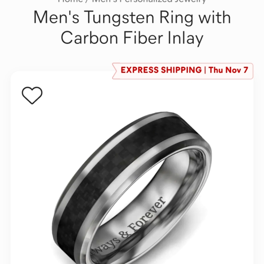 Jewlr Tungsten mens ring